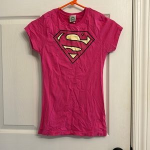 Pink Superman Short Sleeve T-Shirt